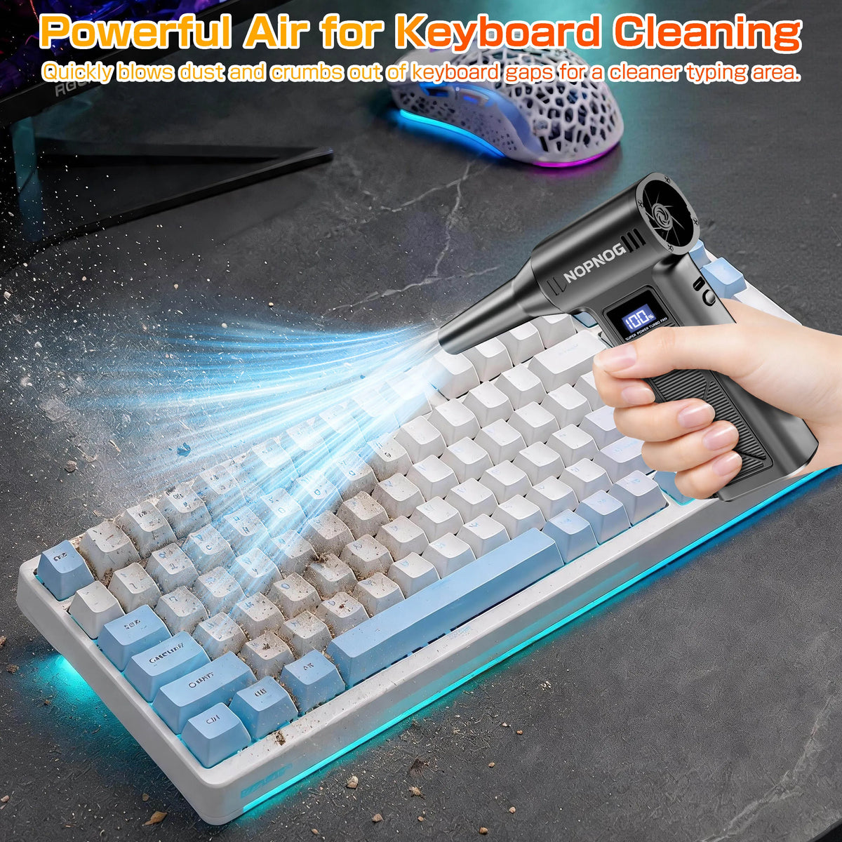 Turbo Fan Violent Jet Blower Cleaning Tools Car Vacuum Cleaner Summer Universal Hair Dryer Electric Air Duster Auto Dust Collector for Car Home Computer Keyboard Camera Outdoors Fan