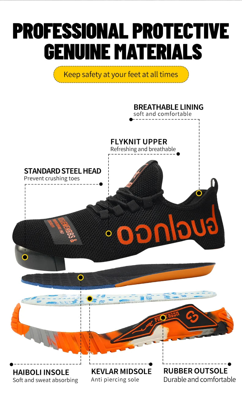 Soft-soled comfortable anti-smash and anti-puncture safety shoes