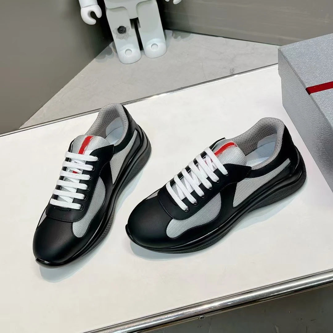 New P-style breathable casual sneakers for summer, high-end men's shoes, fashionable mesh panel shoes, fitness shoes