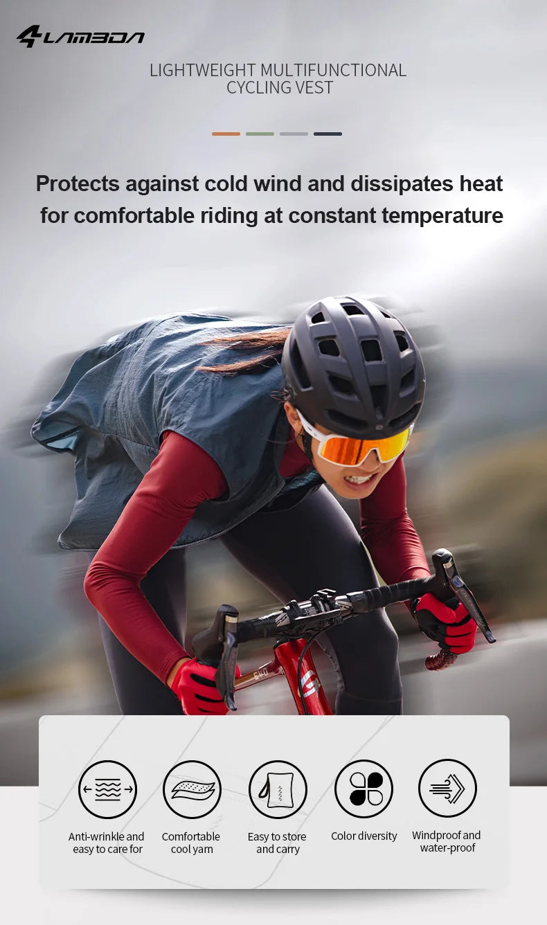 Lameda Cycling Vest For Men Windbreaker With Pockets Men's Cycling Running Vest Windproof Coat Jackets Man Road Bike Clothing