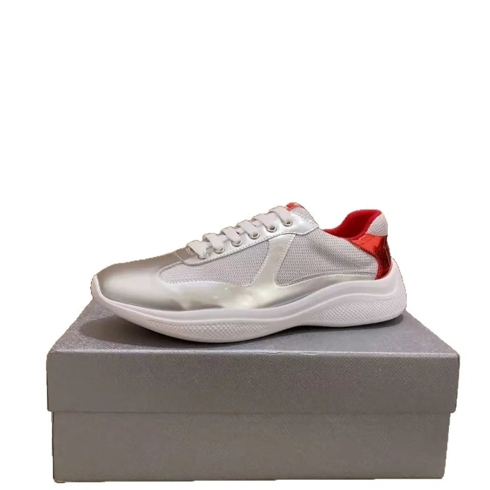 New P-style breathable casual sneakers for summer, high-end men's shoes, fashionable mesh panel shoes, fitness shoes