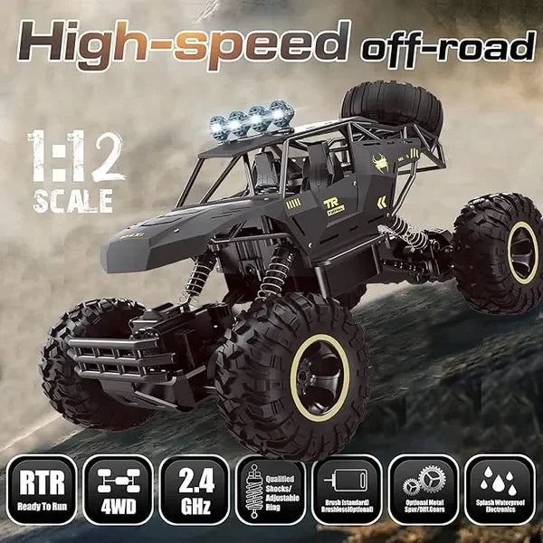 2025 RC 37cm 1:12 4WD Large Remote Control Cars Rock Crawler Monster Truck with 2 Battery ,Kids Toys Gifts