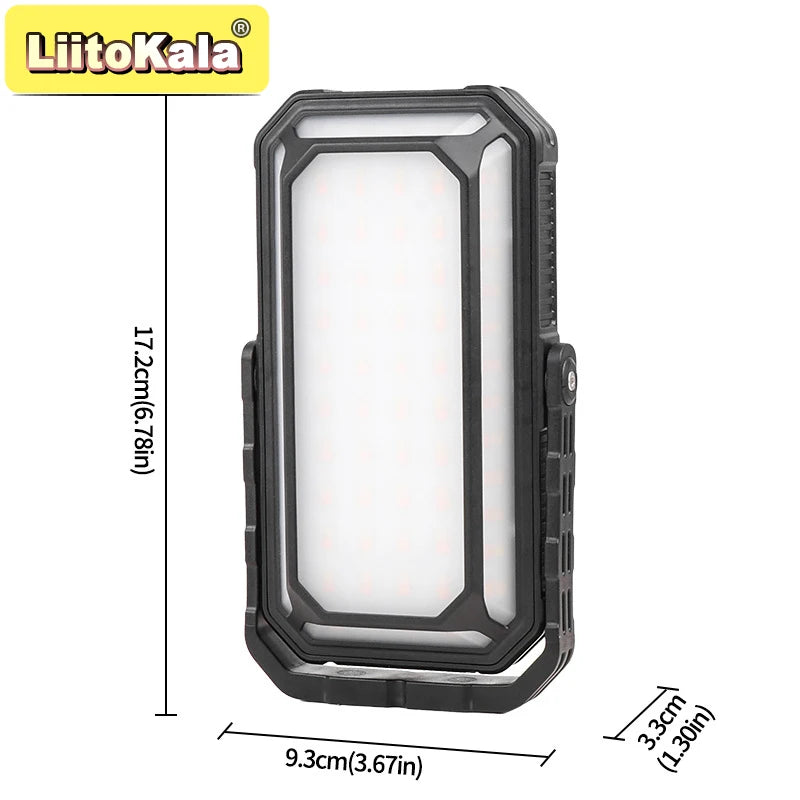 LiitoKala High Power COB Solar Camping Light 1200LM 4 Modes IPX4 Waterproof 10000mAh Rechargeable Outdoor Lamp