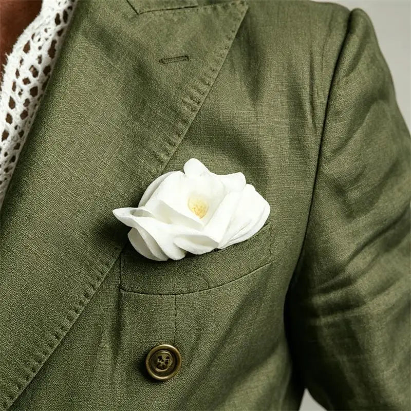 Men's Chic Peak Lapel Linen Blazer Double Breasted Slim Fit Formal Suit Jacket Summer Business Wedding Party Beach Daily Coat