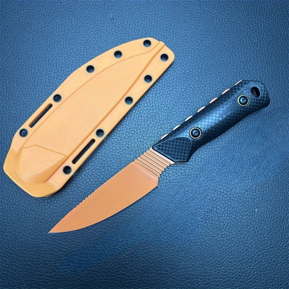 Orange Blade EDC Outdoor 15600 Fixed Blade Knife D2 Blade Stonewashed Camping Equipment Straight Knife with Santoprene Sheath