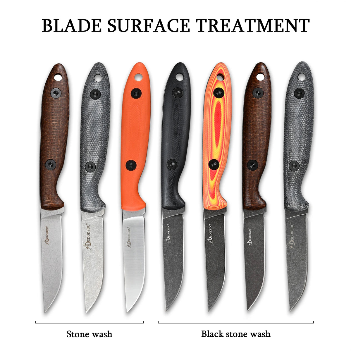High Hardness SDOKEDC DC53 Steel Multifunctional EDC Cutter, Wear Resistant Micarta Handle for Outdoor Camping Fishing Travel