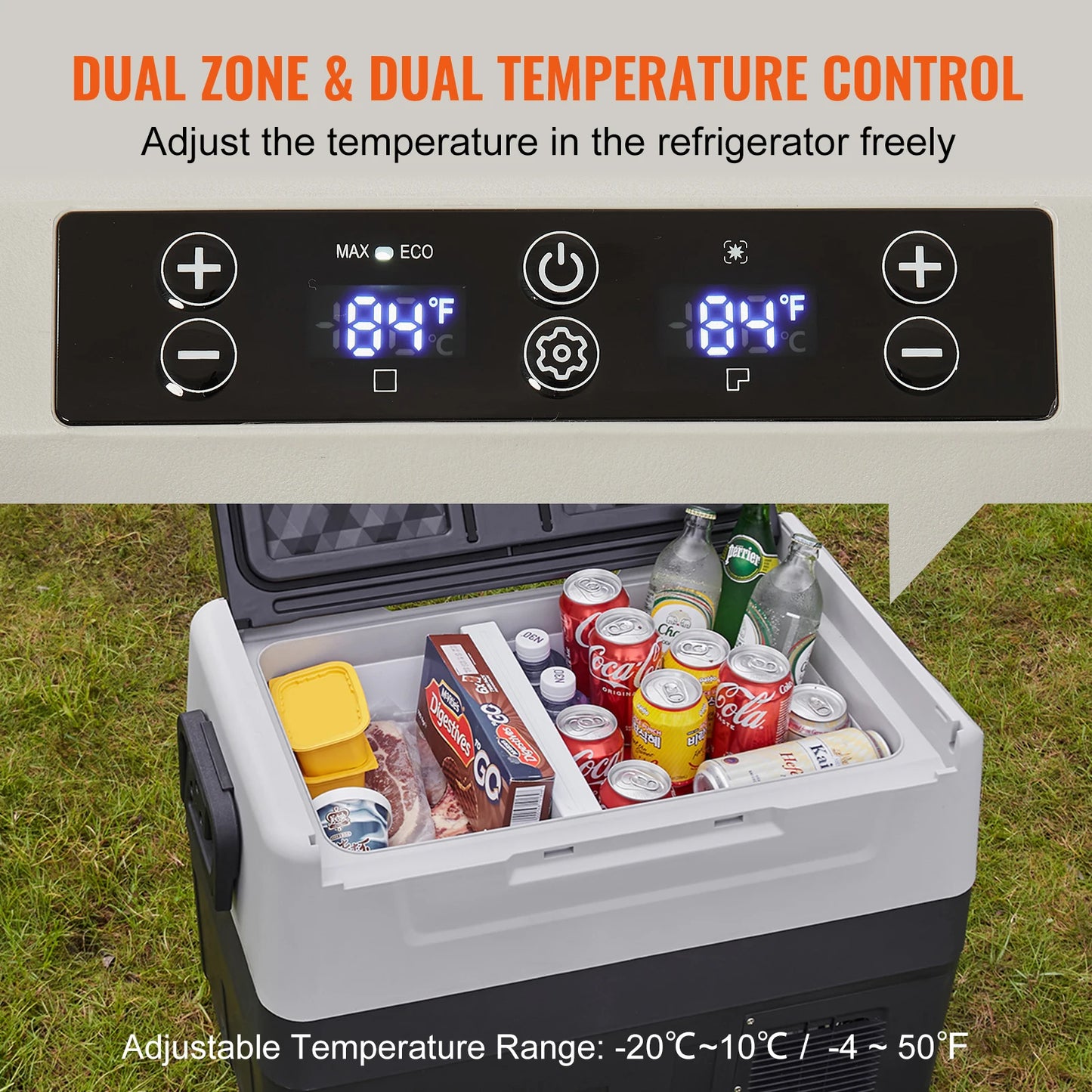 SucceBuy 35/45/55L Portable Electric Cooler Car Refrigerator with Wheel Compressor Freezer for Camping Picnics Car Home Traval