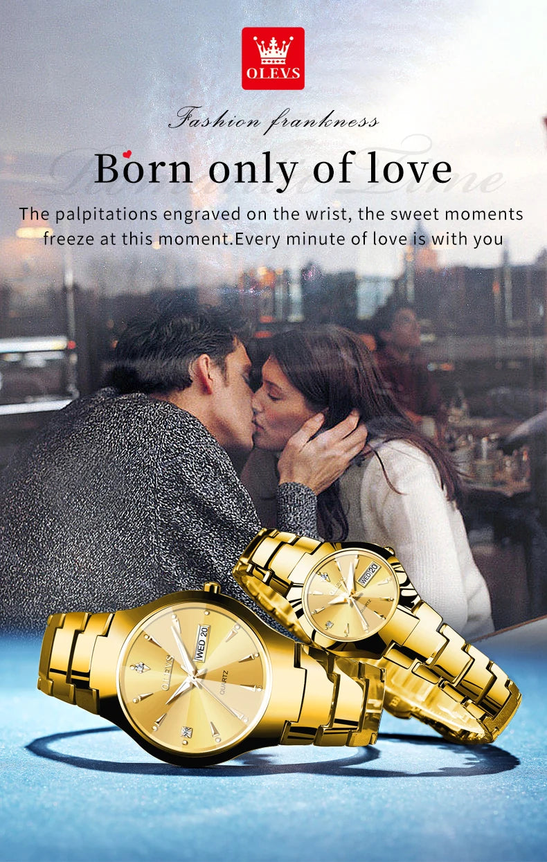 OLEVS Women Watch Quartz Rhombus Mirror Original Quartz Watch for Women Waterproof Luminous Stainless Steel Wristwatch Date Week