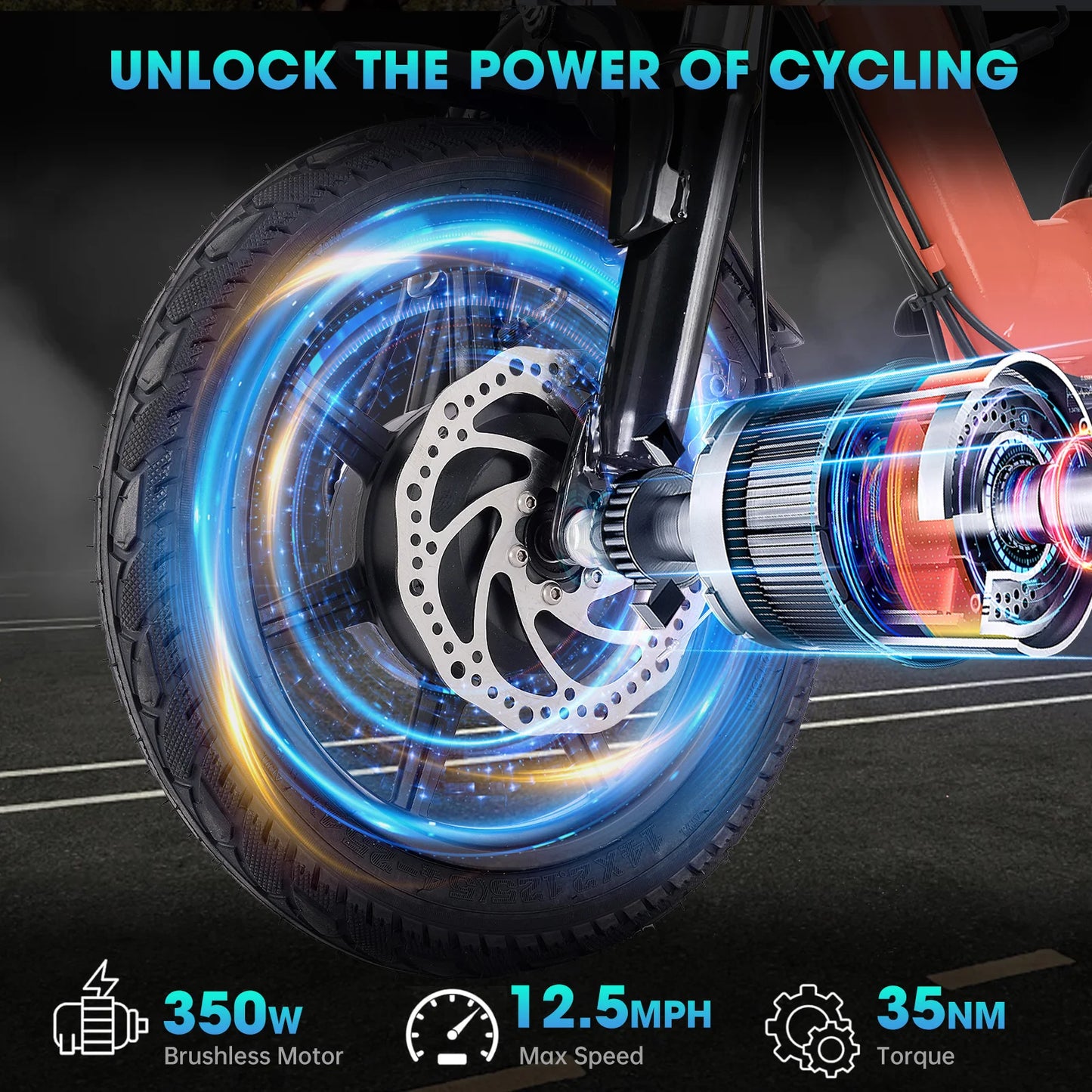 Electric Tricycle for Adults Foldable, 350W Electric Trike, Folding Trike Ebike, 3 Wheel Bikes for Adults 480Wh Removable Batter