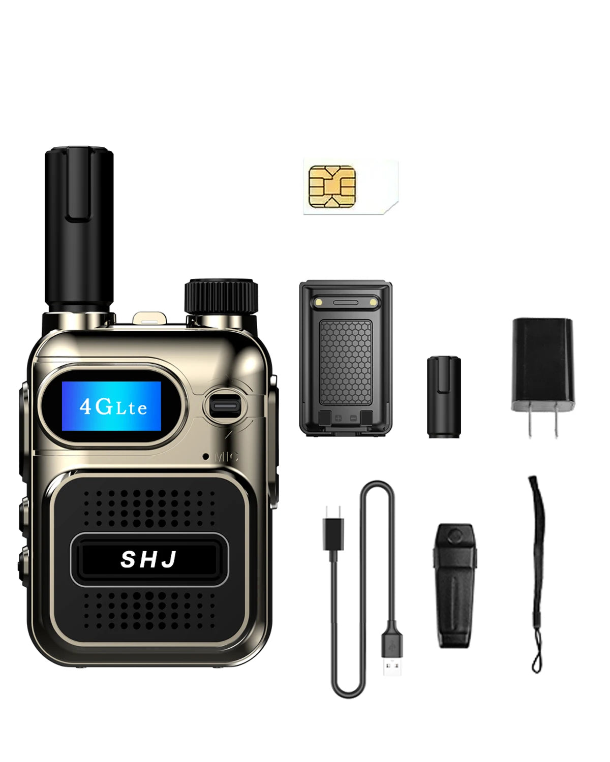 SHJ 4G PoC Radios with 1 Additional Yearly Sim Cards- Ultimate Communication Solution for Businesses and Teams walkie-Talkie Dur