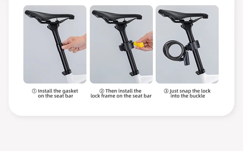 ROCKBROS Bicycle Lock Portable Anti-theft Zinc Alloy Chain Lock MTB Road Cycling Motorcycle Electric Scooter Bike Accessories