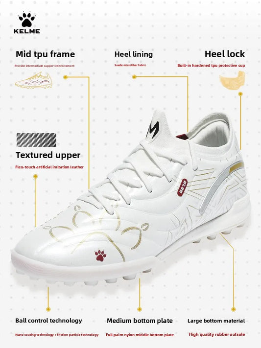 Kelme Adult Soccer Shoes Tf Shredded Spikes Professional Match Training Soccer Shoes Youth Indoor Anti-skid Shoes