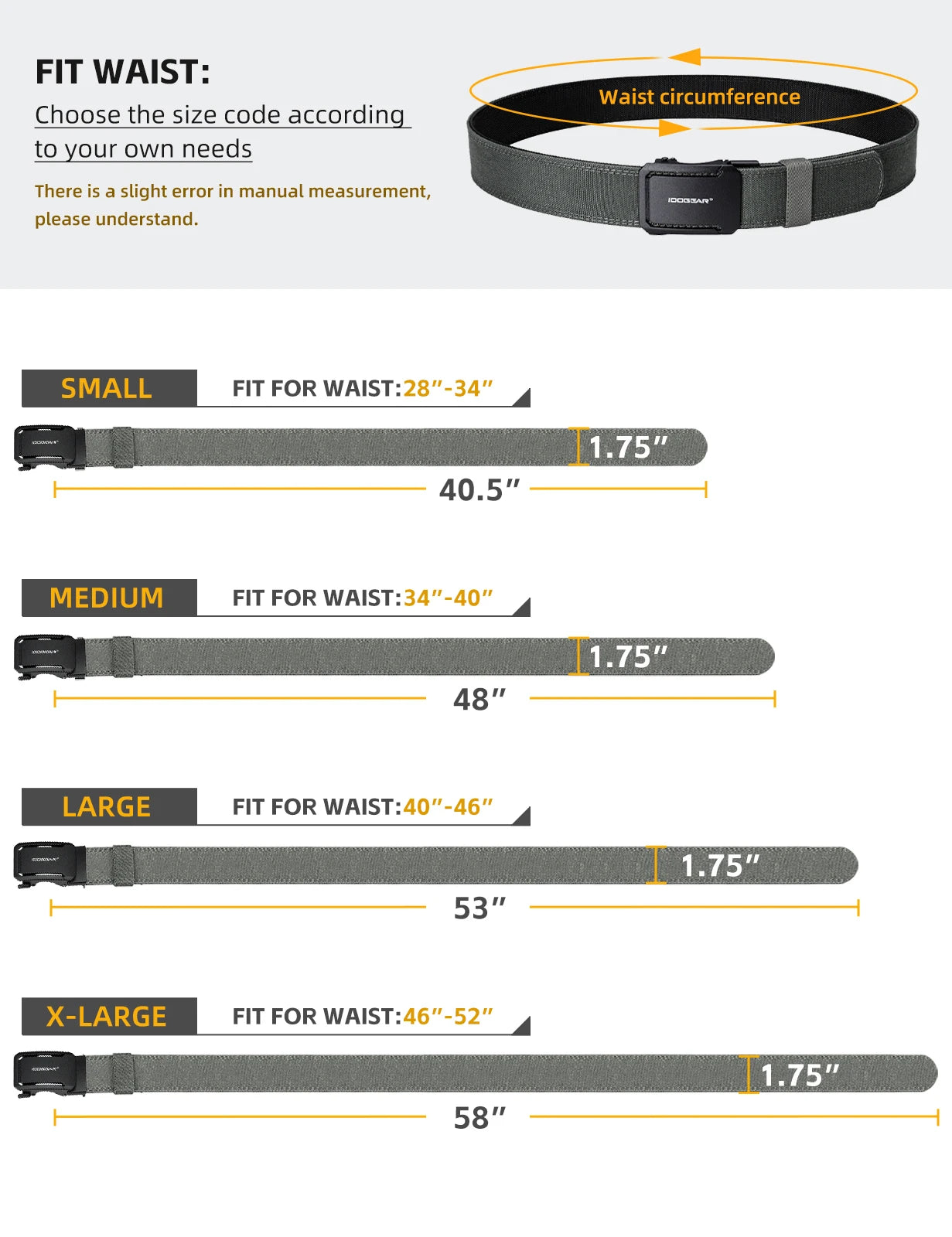 IDOGEAR SPORTS Quick-Adjust Tactical Ratchet Belt | Heavy-Duty 1.75" 1000D Nylon for EDC, CCW & Duty Use 3439