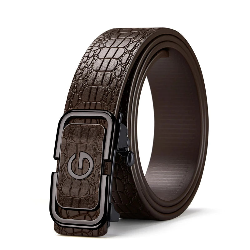 Stylish Men's PU Leather Belt - Fashion Belts for Daily Life, Leisure, Party, Festival, Work, and Business Automatic Buckle