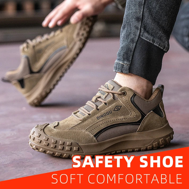 Men's Steel Toe Anti-Puncture Breathable Lightweight Indestructible Industrial And Construction Site protective shoes