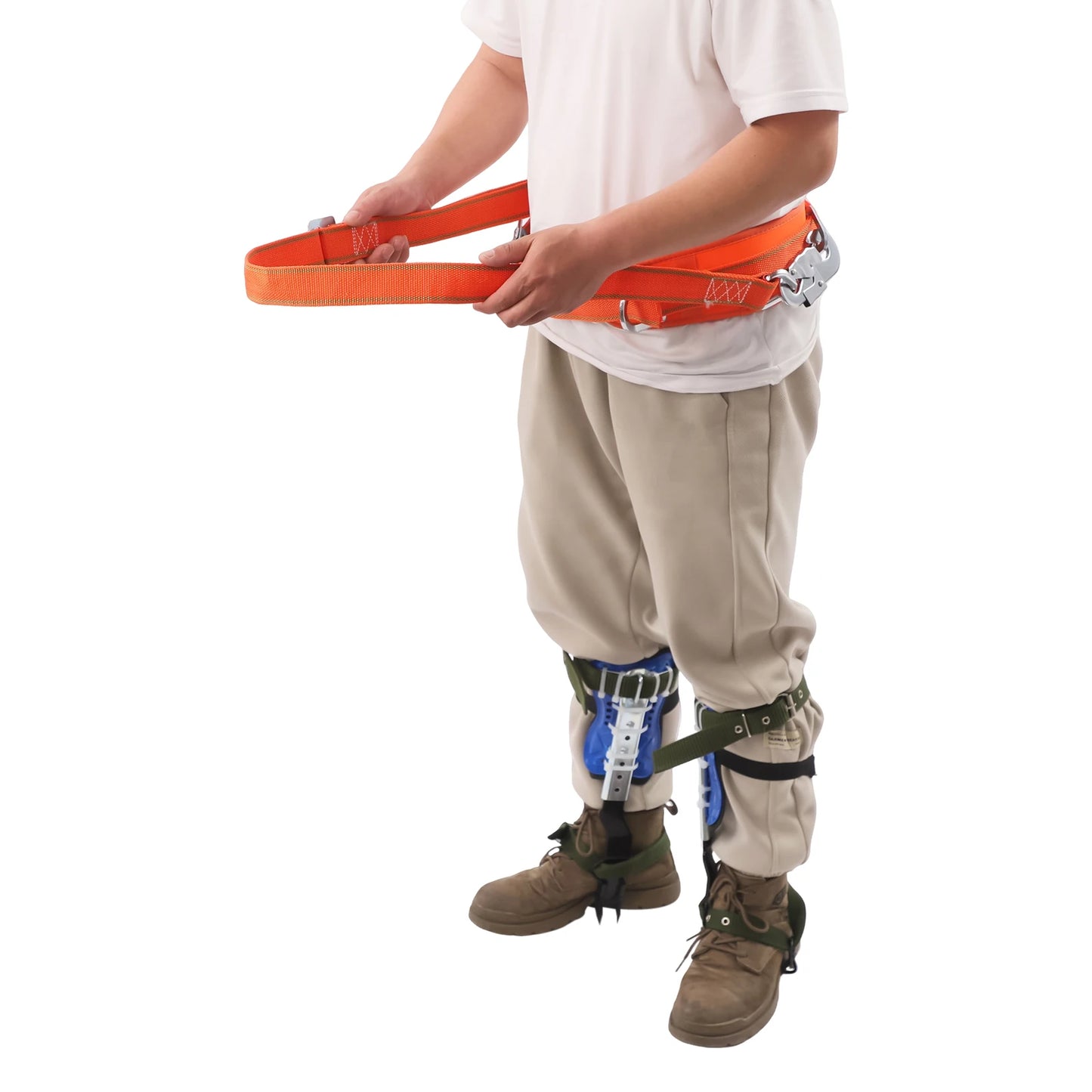 Tree Climbing Spike Set Adjustable Pole Climbing Gear Kit with Safety Belt & Straps