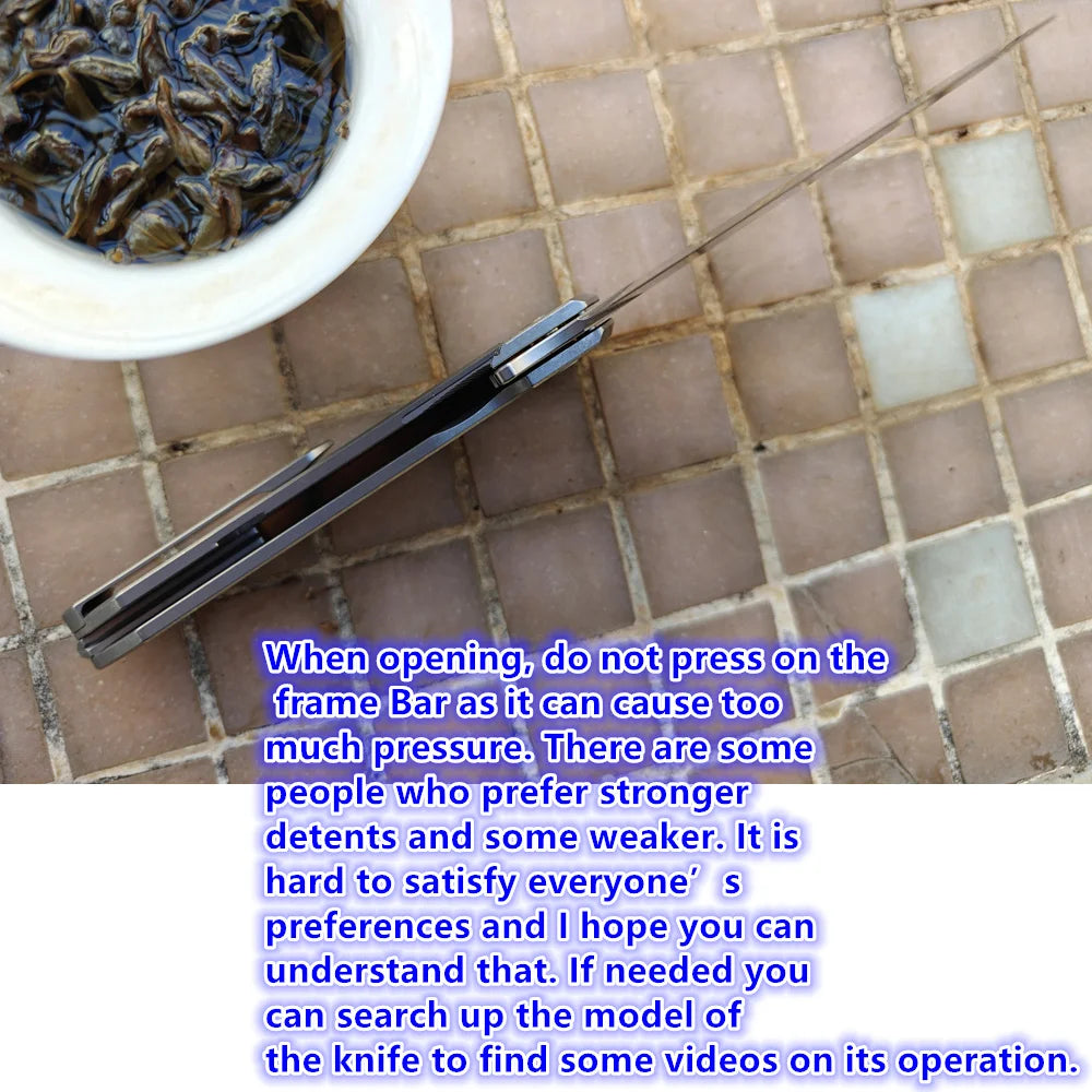 JUFULE Mojave Titanium Handle Ceramic Bearings Kitchenware Pocket EDC Tool Fish Hunting Hike Camping 154CM Outdoor Folding Knife