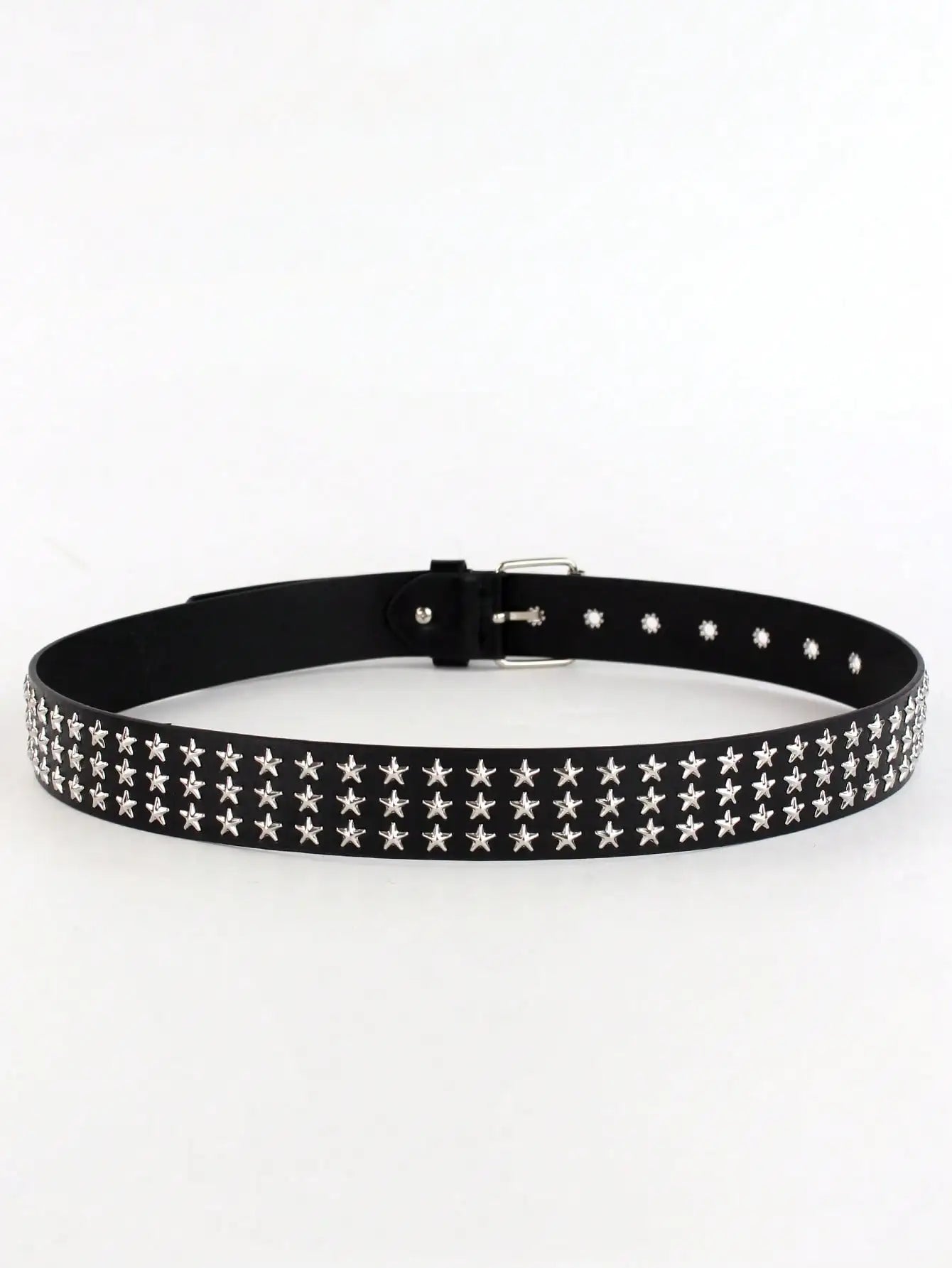 Solid Color Punk Rhinestone Studded Leather Belt, Suitable For Teens, Casual Outdoor, Athletic, Vacations, Graduation Gifts, Birthday, Daily Wear