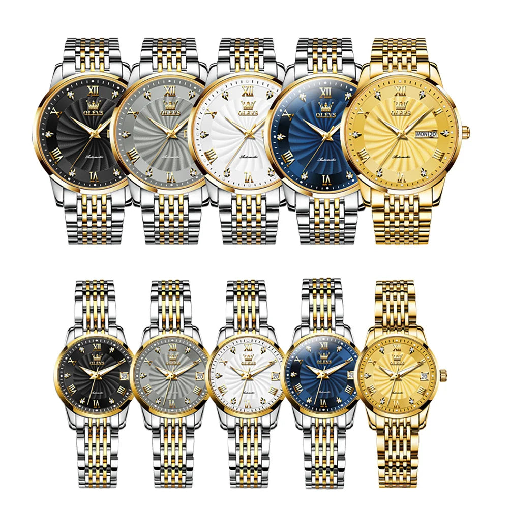 OLEVS Men Mechanical Watch Top Brand Luxury Automatic Watch Sport Stainless Steel Waterproof Watch Men relogio masculino