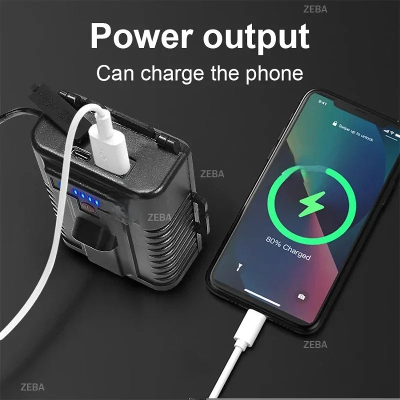 2026 Super Bright LED Headlamp Powerful  3*18650 Battery Rechargeable Projector Head Light Fishing Camping Zoom Head Lanterns