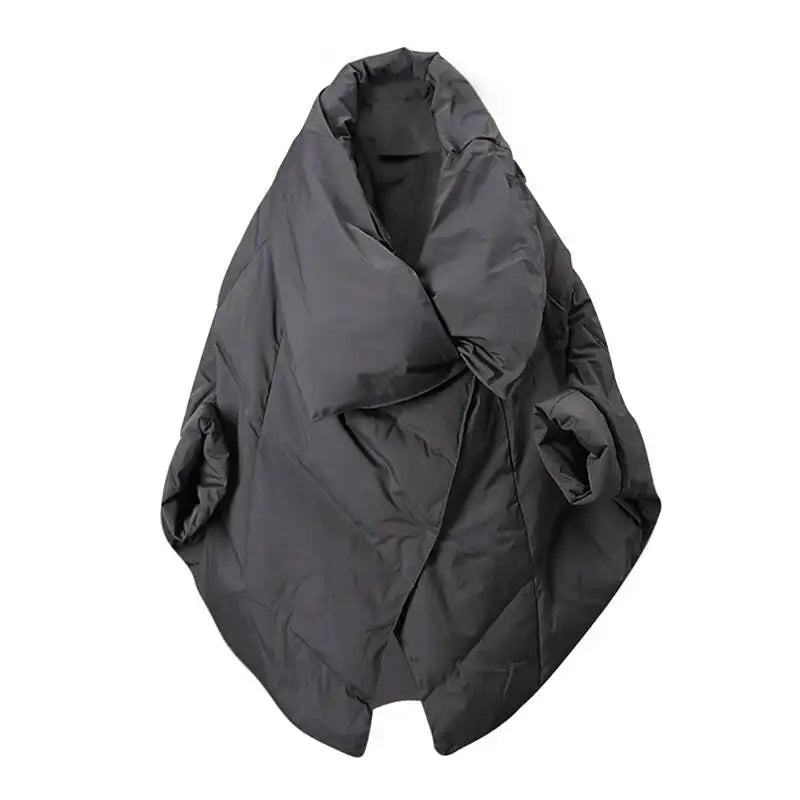 EAM Gray Big Size Keep Warm Down Jacket New Long Batwing Sleeve Warm Women Parkas Fashion Tide Autumn Winter 2026 CPG4506