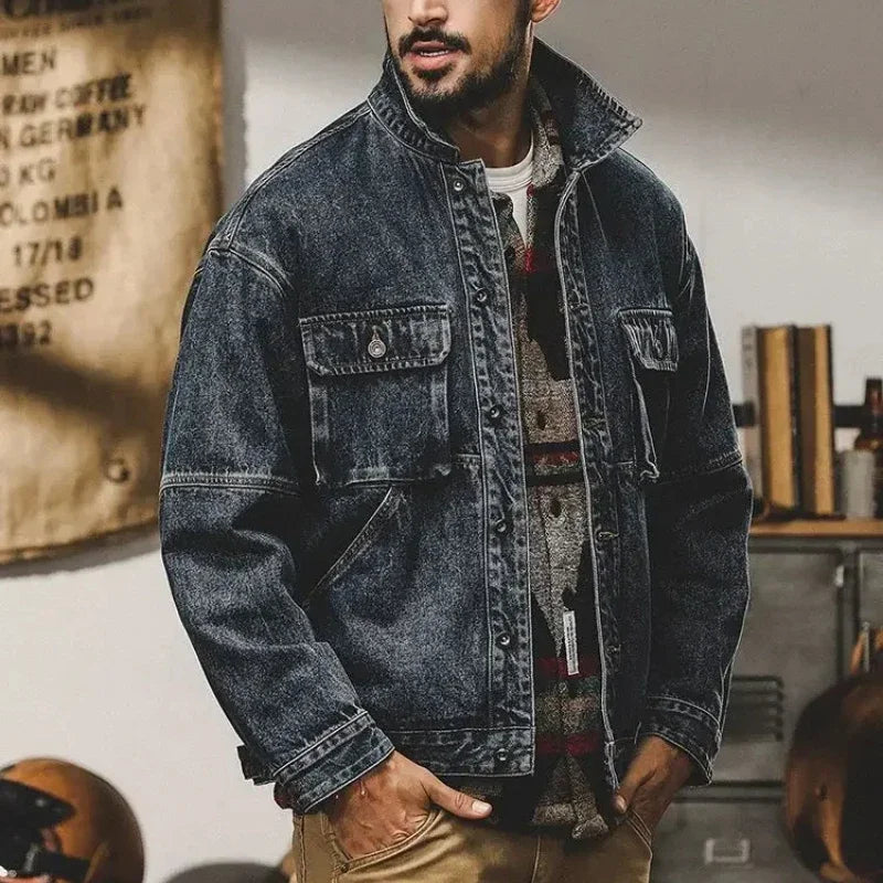 Winter 2025 Loose Cowboy Coat for Men Trendy Washed Low Price Y2k New In Casual Denim Jackets Man Korean Popular Clothes Lxury
