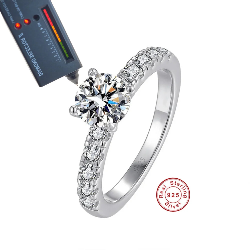 Cbtb Exquisite D Colur 1-3 Carat Moissanite Four Claw Ring for Women Wedding Eternal Jewelry