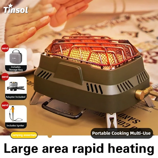Portable Camping Heating Stove Outdoor Multifunctional Gas Range Heating Outdoor Gas Heater Travel Foot Picnic Area Winter Rain