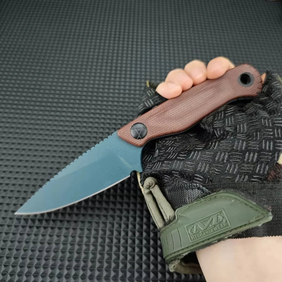Professional-level Tactical Knife BM203 BT with D2 Blade Rubber Handle Ergonomic Grip Outdoor Hiking and Rescue Tool Man's Gift