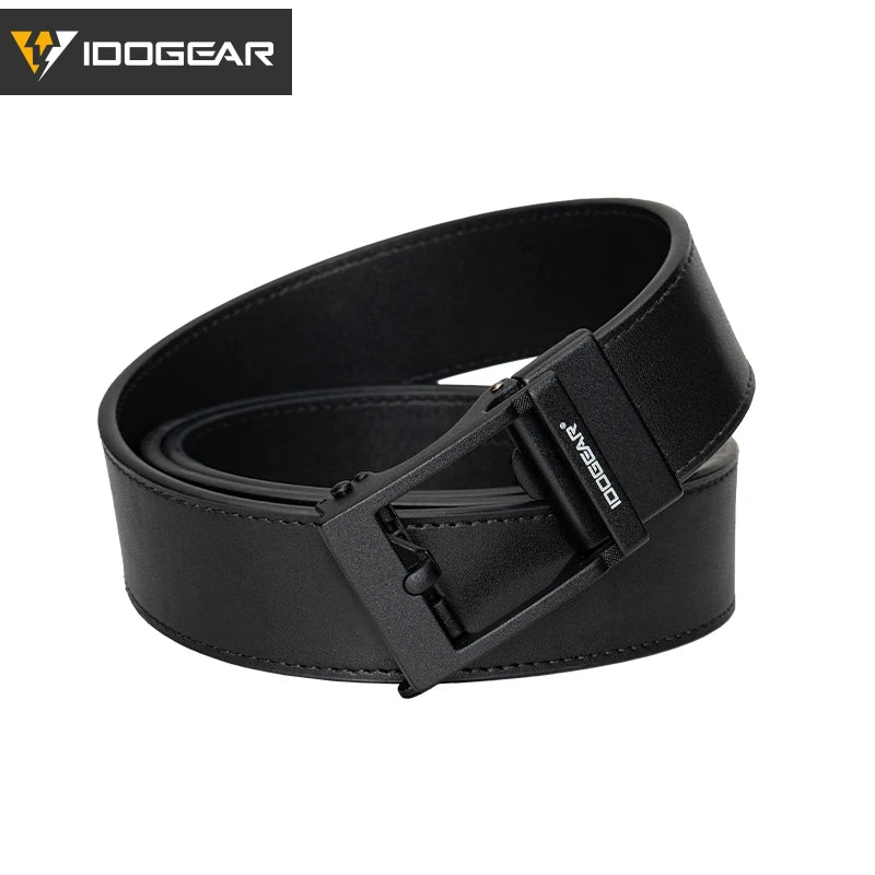 IDOGEAR 1.5" Leather Ratchet Belt for Men Adjustable Hole-free Belt For Dress Casual in Gift Box 3435