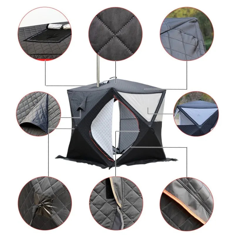 Portable Ice Fishing Shelter Easy Set-up Winter Fishing Tent Ice Fishing Tent Waterproof & Windproof Winter Fishings Shelter 텐트