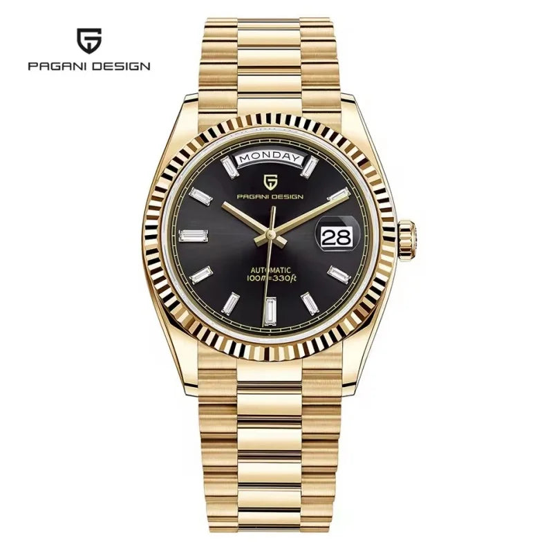 PAGANI DESIGN New Week Calendar Type Man watch ST16 Movt Waterproof Mechanical Watch 316L All Steel Luxury Luminous Men watch