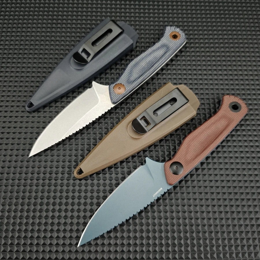 Professional-level Tactical Knife BM203 BT with D2 Blade Rubber Handle Ergonomic Grip Outdoor Hiking and Rescue Tool Man's Gift