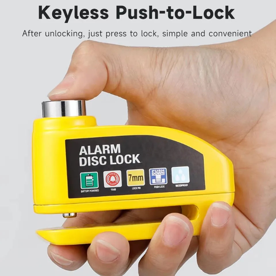 Motorcycle Alarm Lock Bike Disc Lock Warning 130DB Security Alloy Anti Theft Waterproof Brake Rotor Padlock Disc Brake Lock
