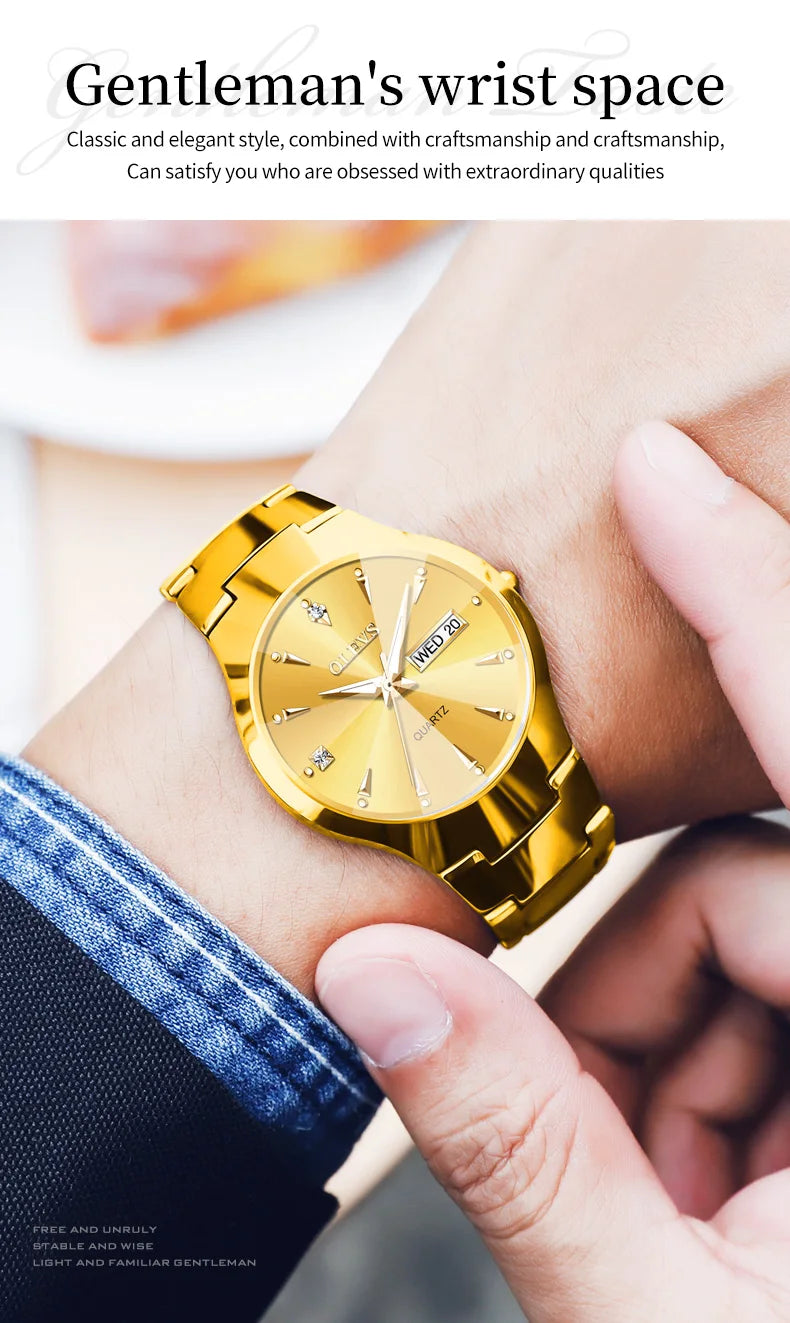OLEVS Women Watch Quartz Rhombus Mirror Original Quartz Watch for Women Waterproof Luminous Stainless Steel Wristwatch Date Week