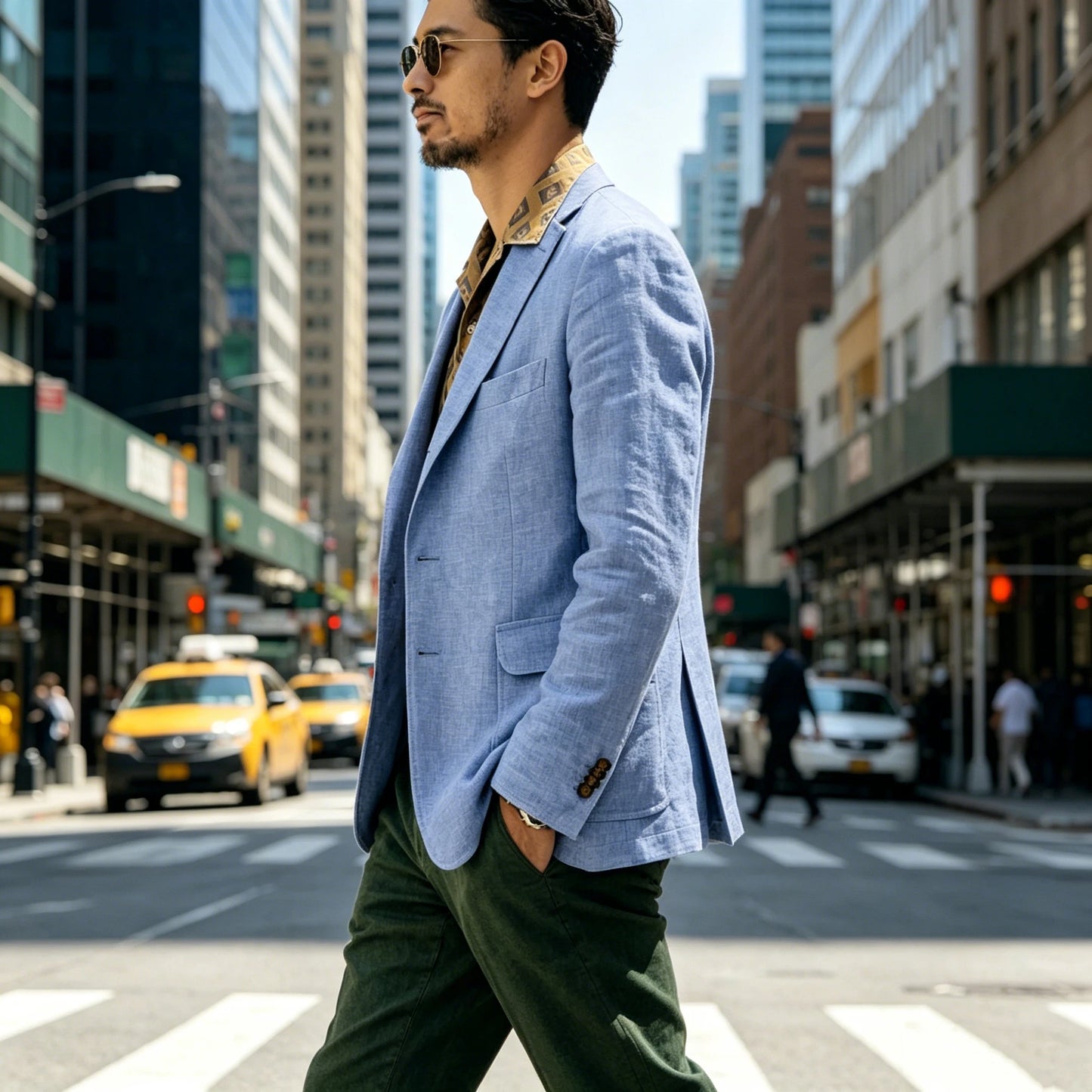 Italian Style Men's Linen Blazer Casual Business Suit Jacket Notched Lapel Breathable Summer Sport Coat for Wedding Groom Party