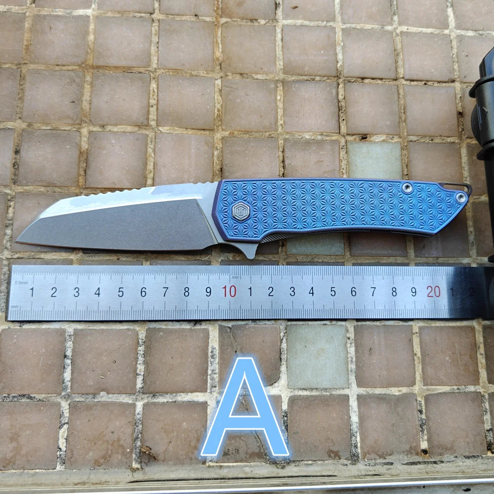 JUFULE Mojave Titanium Handle Ceramic Bearings Kitchenware Pocket EDC Tool Fish Hunting Hike Camping 154CM Outdoor Folding Knife