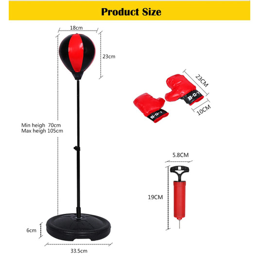 Adjustable Height Kids Punching Ball Bag Speed Boxing Sports Set Fighting Game With Gloves Children Boxing Set