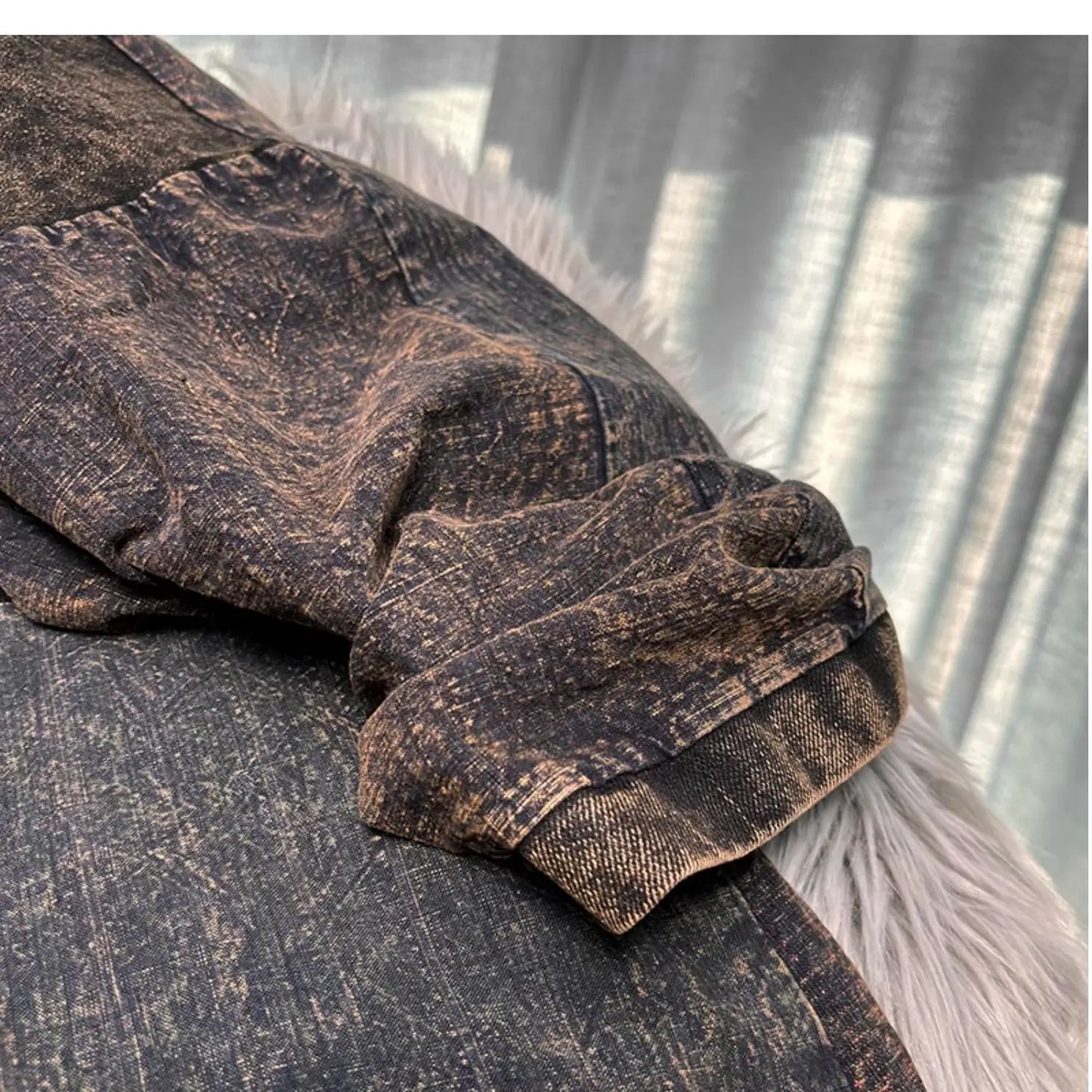 Chinese Style Personalized Old Fabric Denim Patchwork Hooded Vintage Loose Long Sleeved Dress Women Spring Autumn MCP008