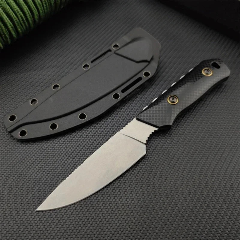 Orange Blade EDC Outdoor 15600 Fixed Blade Knife D2 Blade Stonewashed Camping Equipment Straight Knife with Santoprene Sheath