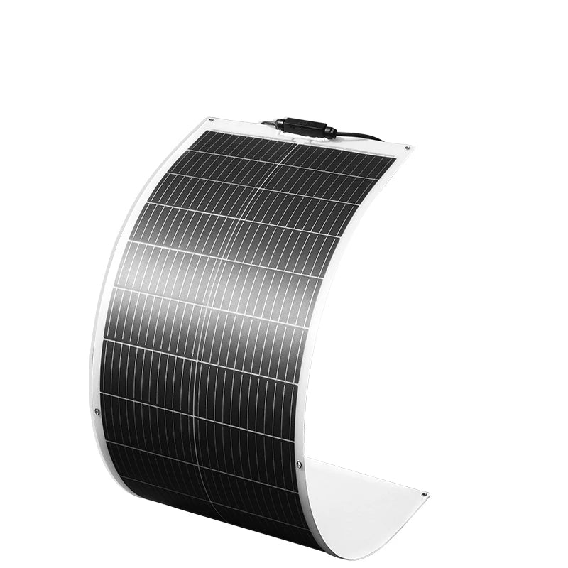 Portable Flexible Solar Panel 100W 16.5V Mono Cell for RV Camping Home Boat Curve Surface Durable Bendable 12V Solar Battery