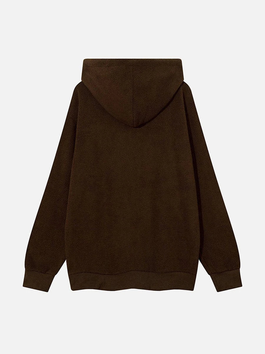 Women Hoodie Long Sleeve Hooded Embroidery Star Letters Sweatshirt Casual Jacket Outwear with Pockets