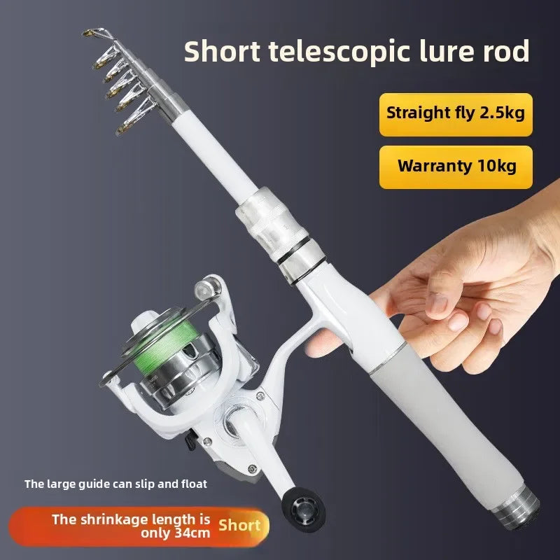 Mini Portable Super Short Luya Rod Travel Fishing Gear Set Small Telescopic Full Section Fishing Equipment for Easy Carry
