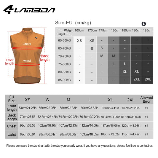 Lameda Cycling Vest For Men Windbreaker With Pockets Men's Cycling Running Vest Windproof Coat Jackets Man Road Bike Clothing