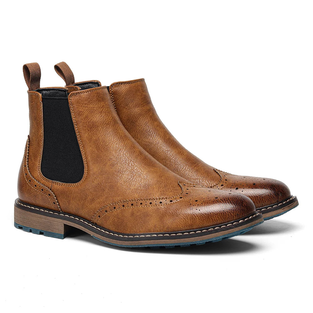 Size 8-13 Retro Men Boots 2026 Fashion Comfortable Spring Leather Boots