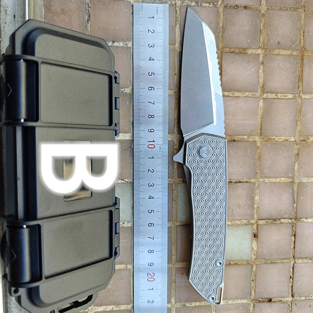 JUFULE Mojave Titanium Handle Ceramic Bearings Kitchenware Pocket EDC Tool Fish Hunting Hike Camping 154CM Outdoor Folding Knife
