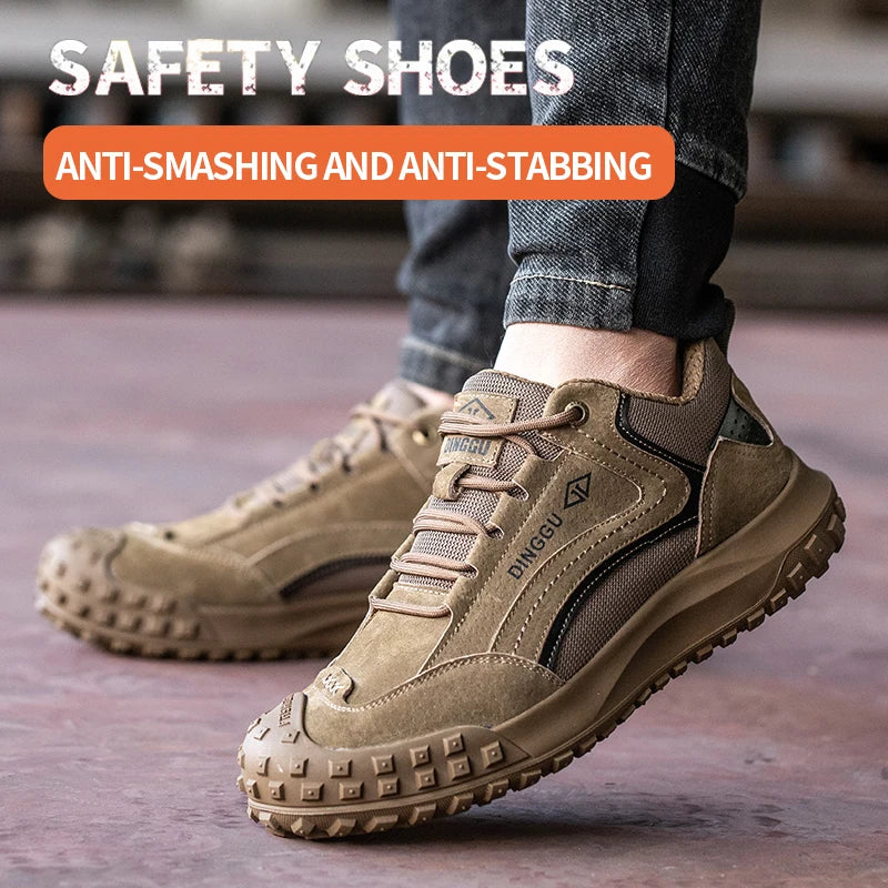 Men's Steel Toe Anti-Puncture Breathable Lightweight Indestructible Industrial And Construction Site protective shoes