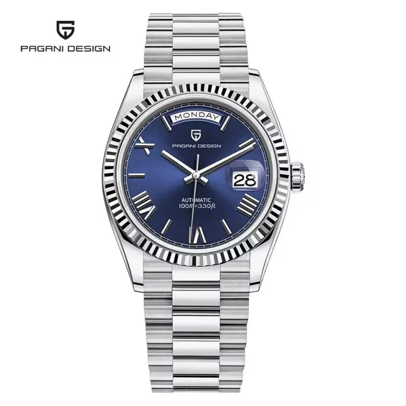 PAGANI DESIGN New Week Calendar Type Man watch ST16 Movt Waterproof Mechanical Watch 316L All Steel Luxury Luminous Men watch