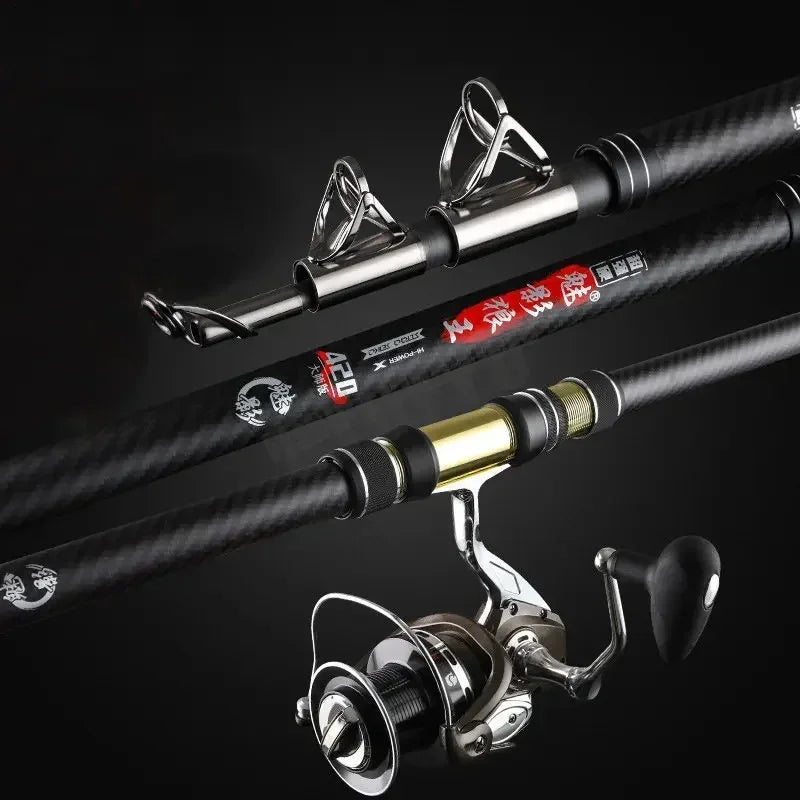 2.1-4.5M Carbon Fishing Rod Telescopic Sea Boat High Quality Fishing Gear 30kg above Superhard Long Distance Throwing shot Rod