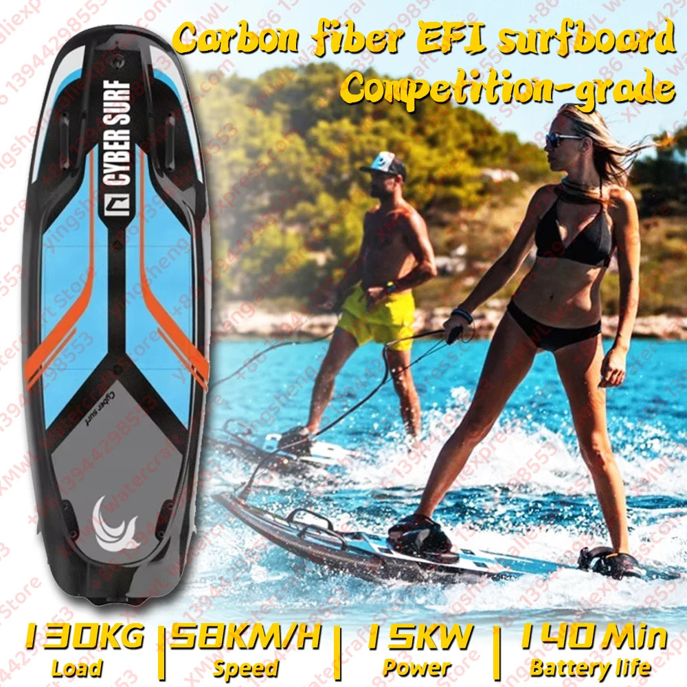 Carbon Fibre Powered Water Float Board Electric Surfboard Special Skateboard Electric Surfboard 15 KW Professional Carbon Fibre